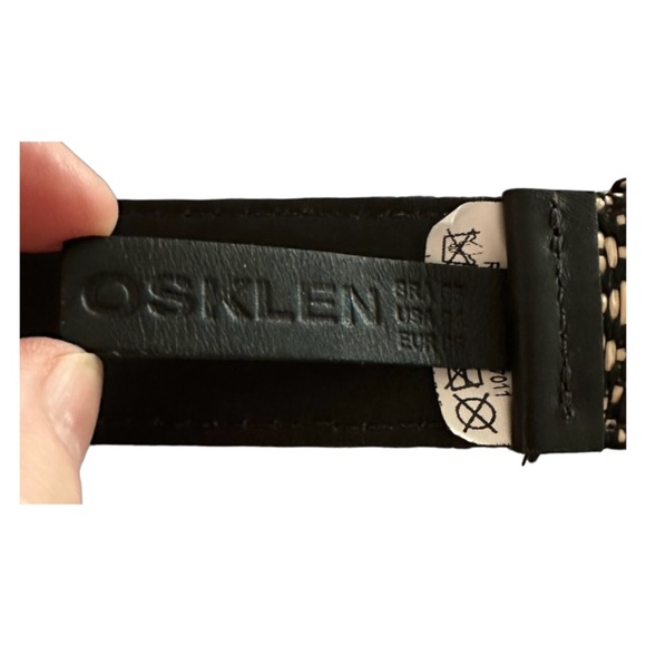 OSKLEN Women’s Fabric Leather Belt Size 34(M) Geometric Hand Woven